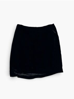 Inc International Concepts Velvet Silk Rayon Short Skirt 8 Mini Slit Black